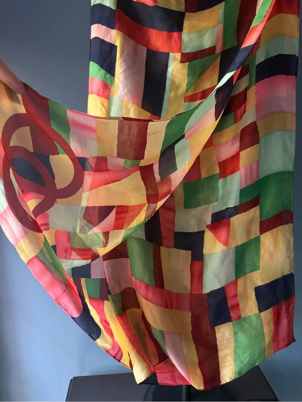 Geometric 100% Silk Scarf